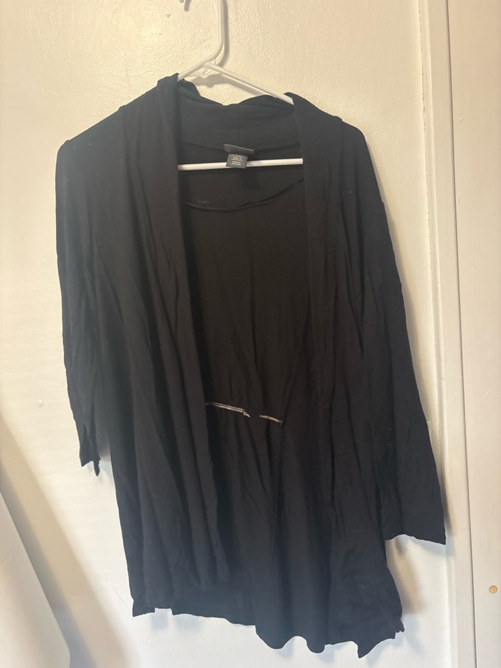 Covington Black Draped Open Cardigan